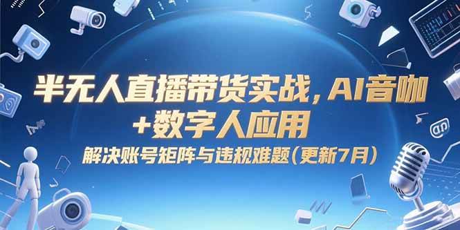 （15280期）半无人直播带货实战，AI音咖+数字人应用 解决账号矩阵与违规难题(更新7月)-知行客