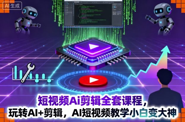 短视频Ai剪辑全套课程，玩转AI+剪辑，AI短视频教学小白变大神-知行客