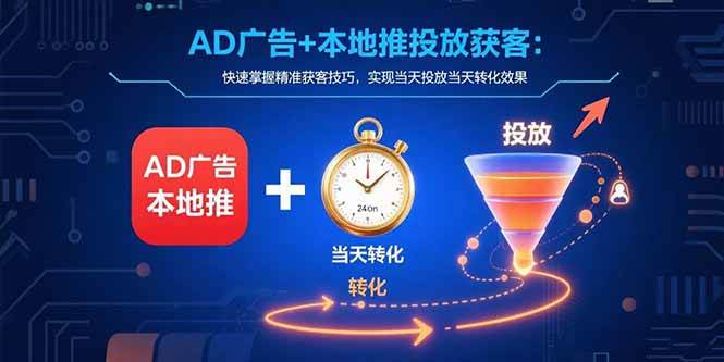 （15637期）AD广告+本地推投放获客：快速掌握精准获客技巧，实现当天投放当天转化效果-知行客