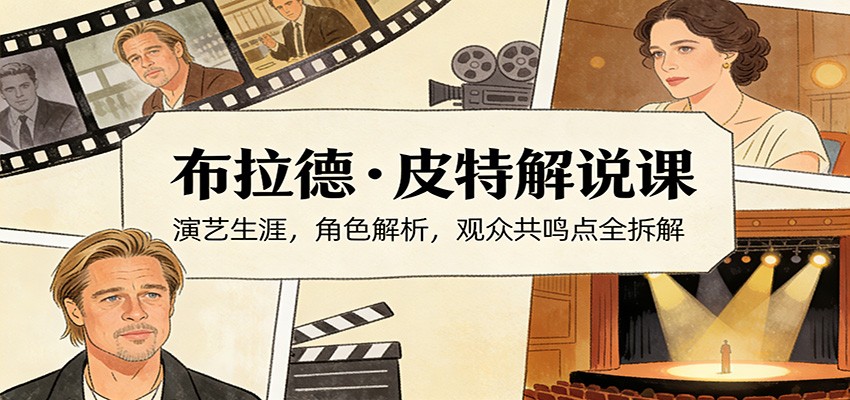 演员说-布拉德.皮特解说课：演艺生涯，角色解析，观众共鸣点全拆解-知行客