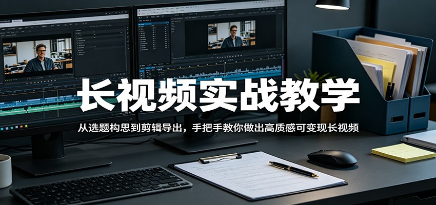 长视频实战教学，从选题构思到剪辑导出，手把手教你做出高质感可变现长视频-知行客