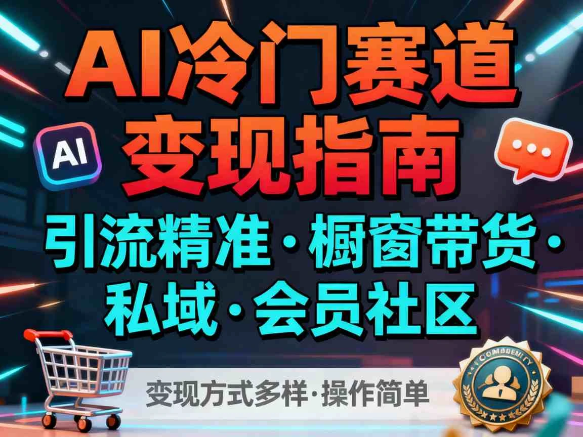 AI冷门赛道，引流精准，橱窗带货+私域+会员社区，变现方式多样，操作简单-知行客