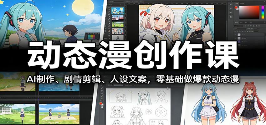 动态漫创作课：AI制作、剧情剪辑、人设文案，零基础做爆款动态漫-知行客