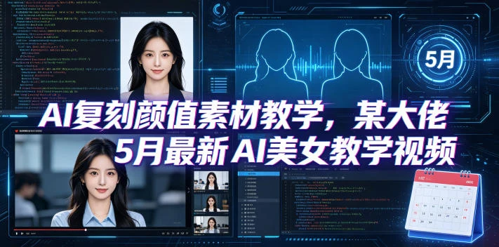 AI复刻颜值素材教学，某大佬5月最新AI美女教学视频，内含4月好物复刻教学-知行客