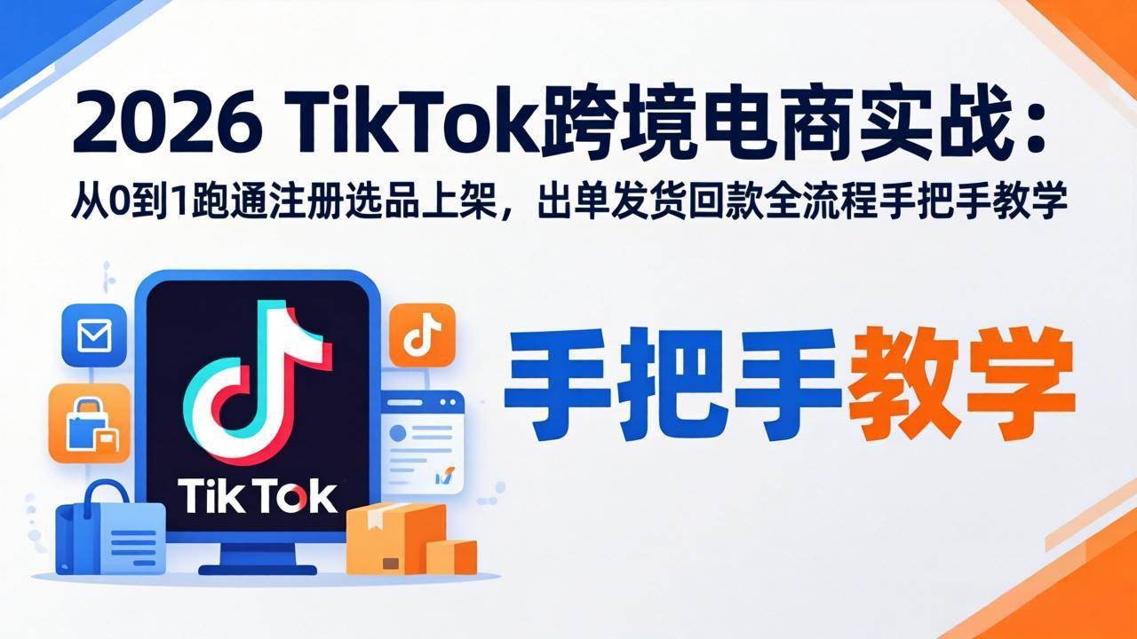 （18027期）2026TikTok跨境电商实战-更新：从0到1跑通注册选品上架，出单发货回款全流程手把手教学-知行客