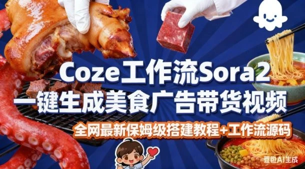 coze扣子智能体sora2一键生成美食广告高端视频工作流保姆级拆解教程，无需剪辑，无需拍摄-知行客