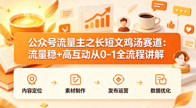 公众号流量主之长短文鸡汤赛道，流量稳+高互动，从0-1全流程讲解-知行客