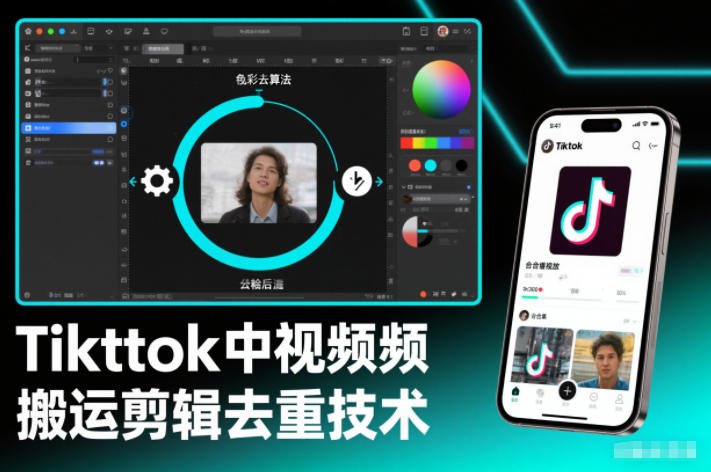 Tiktok中视频纯搬运剪辑去重技术，外来技术，自行测试-知行客