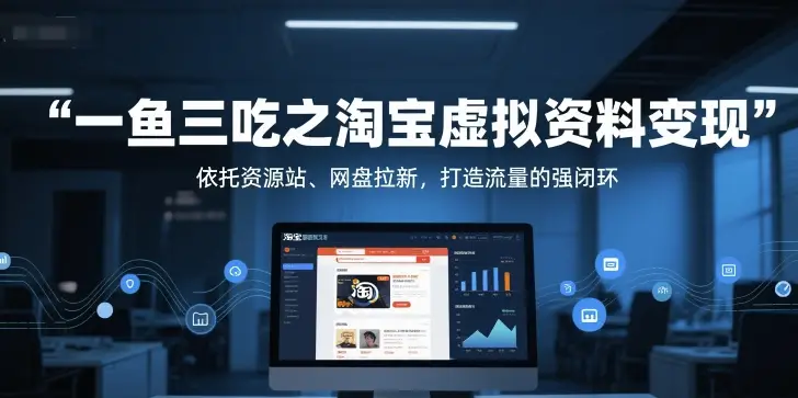一鱼三吃之淘宝虚拟资料变现，依托资源站、网盘拉新，打造流量的强闭环-知行客