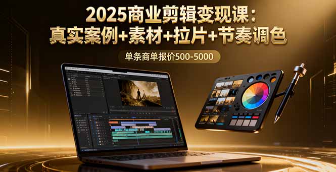 2025商业剪辑变现课：真实案例+素材+拉片+节奏调色，单条商单报价500-5000-知行客
