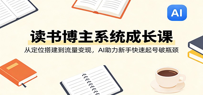 读书博主系统成长课：从定位搭建到流量变现，AI助力新手快速起号破瓶颈-知行客