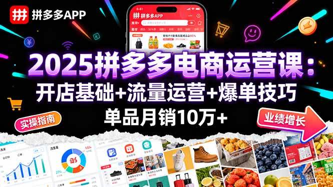 （16018期）2025拼多多电商运营课：开店基础+流量运营+爆单技巧，单品月销10万+-知行客