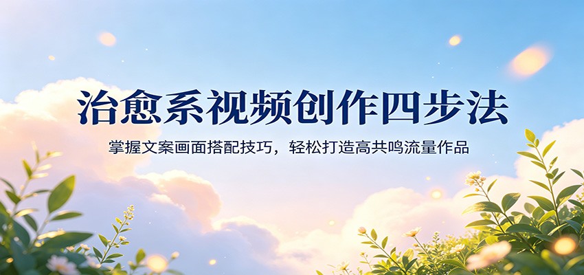 治愈系视频创作四步法：掌握文案画面搭配技巧，轻松打造高共鸣流量作品-知行客