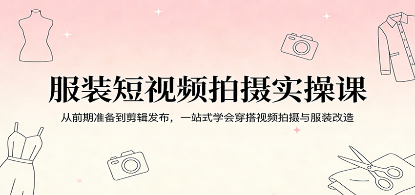 服装短视频拍摄实操课：从前期准备到剪辑发布，一站式学会穿搭视频拍摄与服装改造-知行客