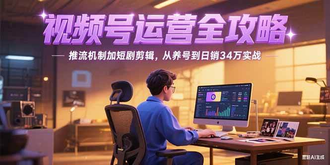 （15217期）2025视频号运营全攻略，推流机制加短剧剪辑，从养号到日销34万实战-知行客