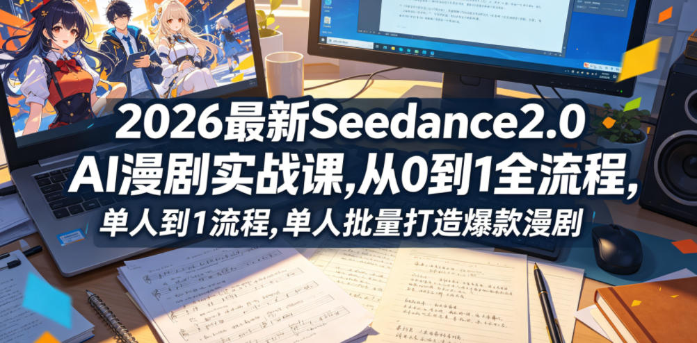 2026最新Seedance2.0 AI漫剧实战课,，从0到1全流程，单人批量打造爆款漫剧-知行客
