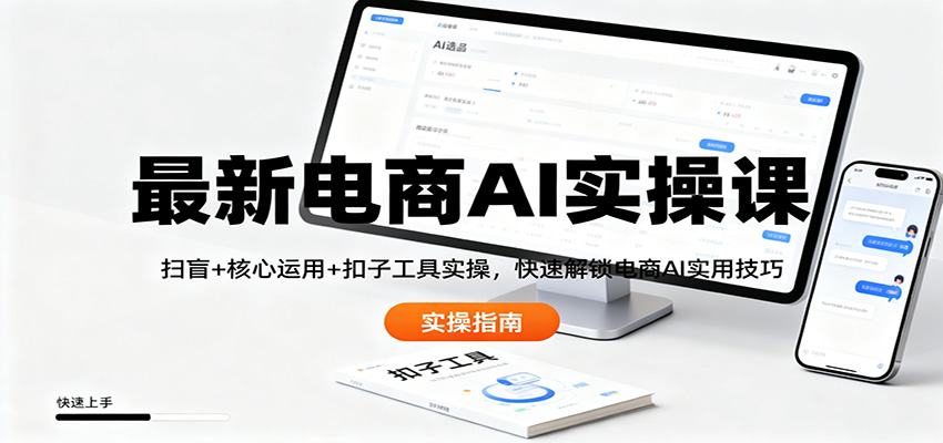 最新电商AI实操课：扫盲+核心运用+扣子工具实操，快速解锁电商AI实用技巧-知行客