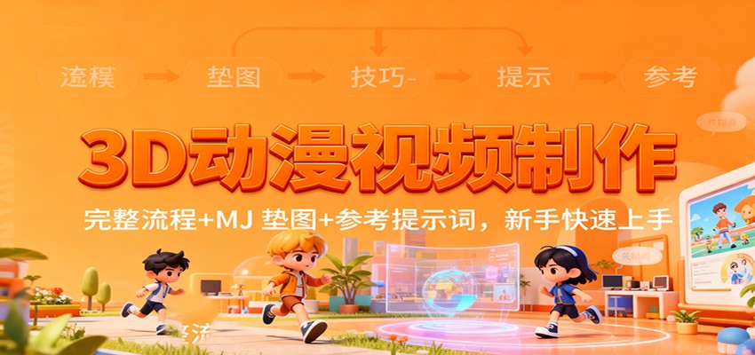 3D动漫视频制作，完整流程+MJ 垫图+参考提示词，新手快速上手-知行客