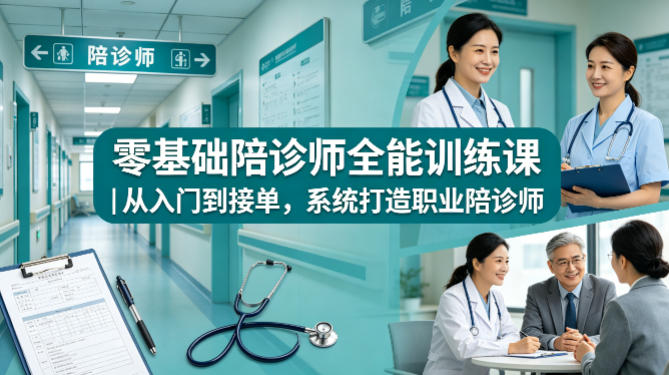 零基础陪诊师全能训练课｜从入门到接单，系统打造职业陪诊师-知行客