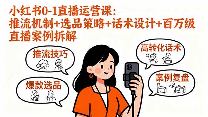（16002期）小红书0-1直播运营课：推流机制+选品策略+话术设计+百万级直播案例拆解-知行客