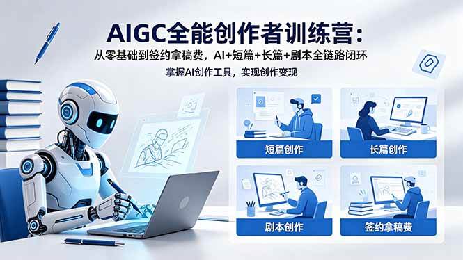（18403期）AIGC全能创作者训练营：从零基础到签约拿稿费，AI+短篇+长篇+剧本全链路闭环-知行客