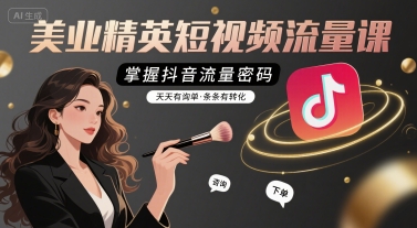 美业精英短视频流量课，掌握抖音流量密码，天天有询单，条条有转化-知行客