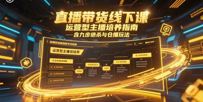 （15281期）直播带货线下课，运营型主播培养指南，含九步绝杀与仓播玩法-知行客