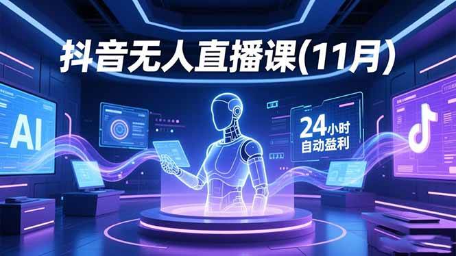 （16558期）抖音无人直播课(11月)，AI实景、数字人、绿幕、多种玩法、24小时自动盈利-知行客