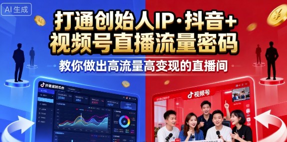 25年直播9-10两期线下课，打通创始人IP，抖音+视频号直播流量密码，教你做出高流量高变现的直播间-知行客