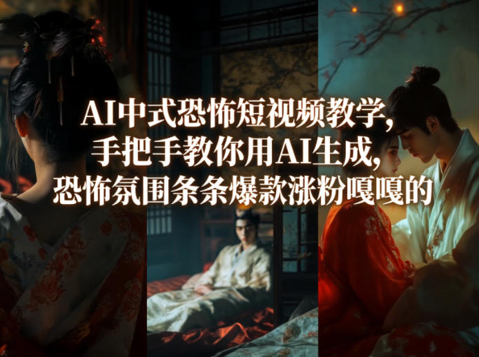 AI中式恐怖短视频教学，手把手教你用AI生成，恐怖氛围条条爆款涨粉嘎嘎的-知行客
