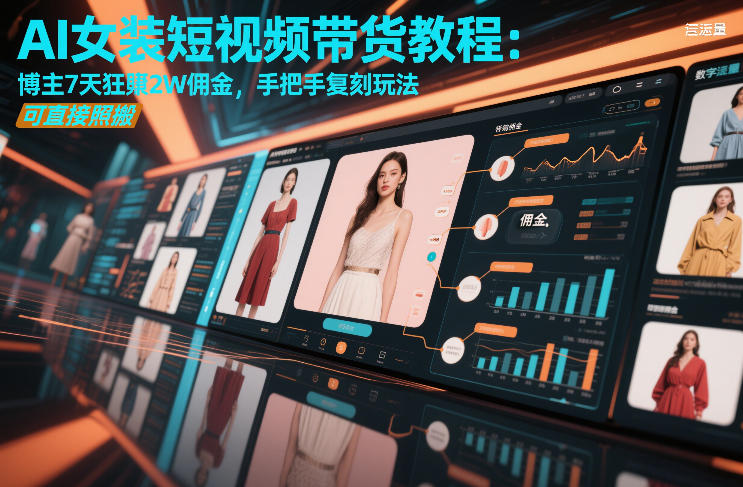 AI女装短视频带货教程：博主7天狂賺2W佣金，手把手复刻玩法，可直接照搬 | 资源下载 - 知行客-知行客