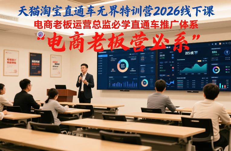 天猫淘宝直通车无界特训营2026线下课，电商老板运营总监必学直通车推广体系-知行客