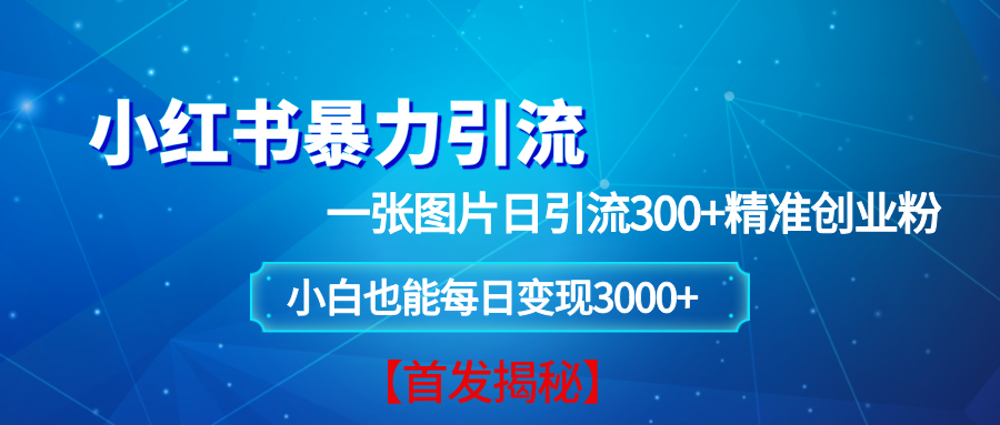 （13935期）小红书暴力引流法，一张图片日引 300+精准创业粉，每日稳定变现 3000+【揭秘】-知行客