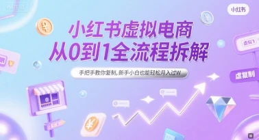 小红书虚拟电商从0到1全流程拆解，手把手教你复制，新手小白也能轻松月入过W-知行客
