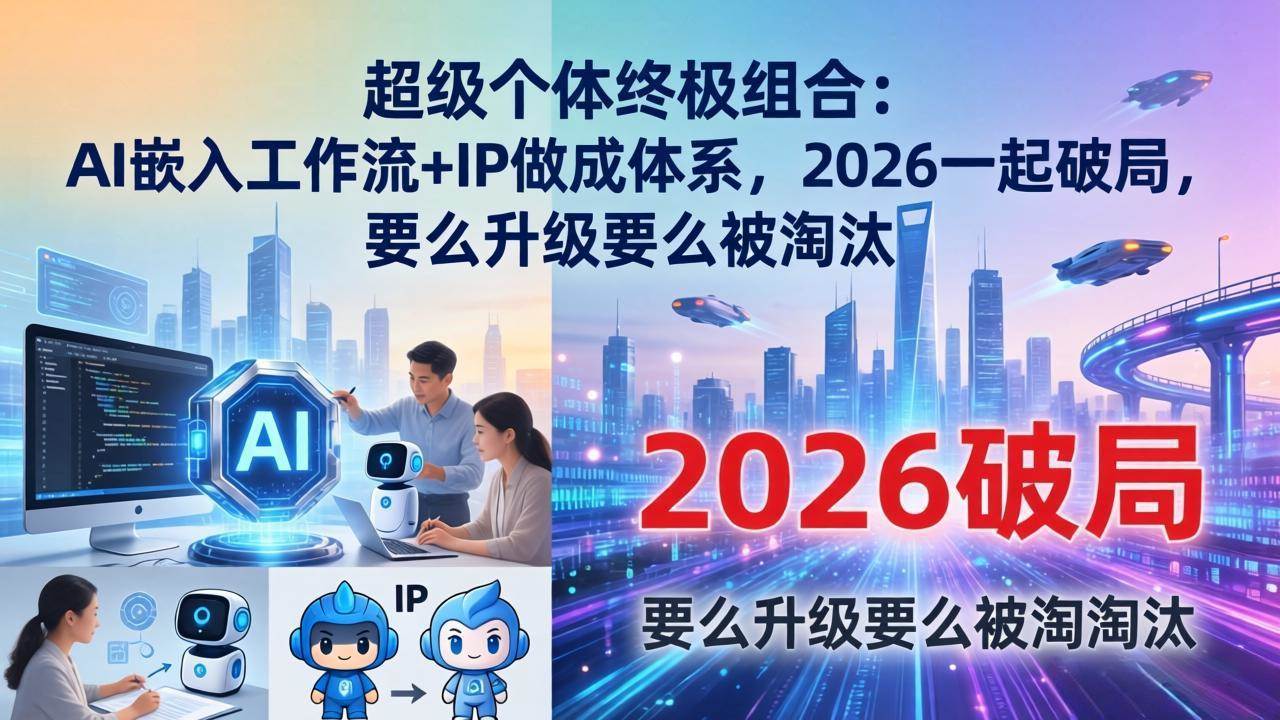 （17789期）超级个体终极组合：AI嵌入工作流+IP做成体系，2026一起破局，要么升级要么被淘汰-知行客