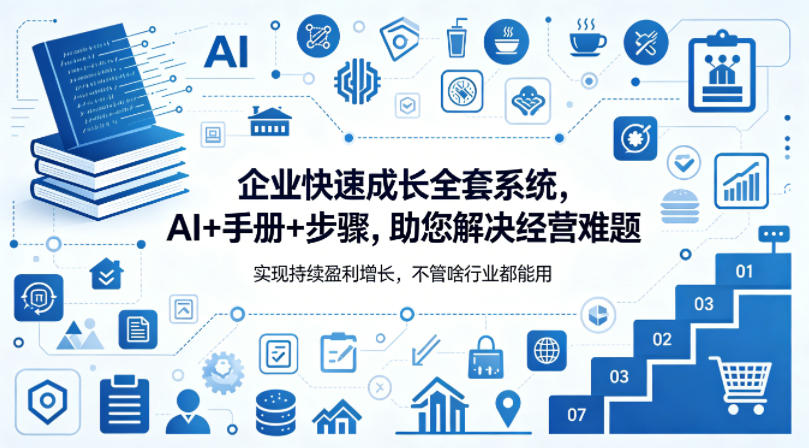 企业快速成长全套系统，AI+手册+步骤，助您解决经营难题，实现持续盈利增长，不管啥行业都能用-知行客