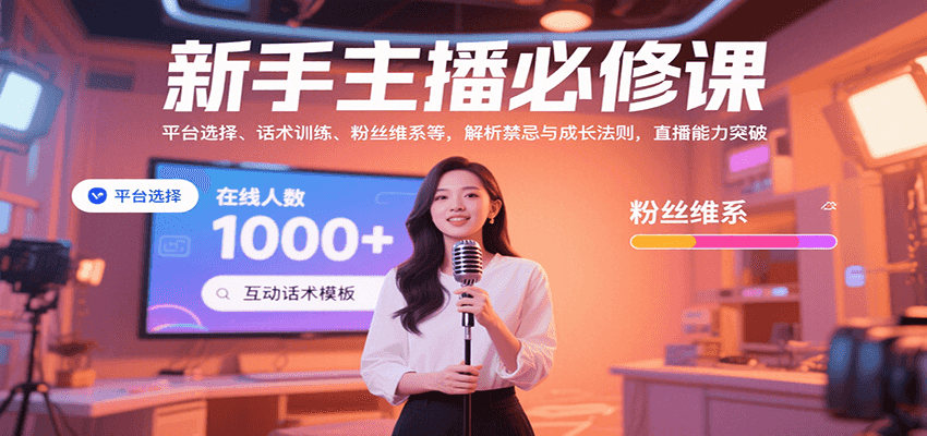 新手主播必修课：平台选择、话术训练、粉丝维系等，解析禁忌与成长法则，突破直播能力-知行客