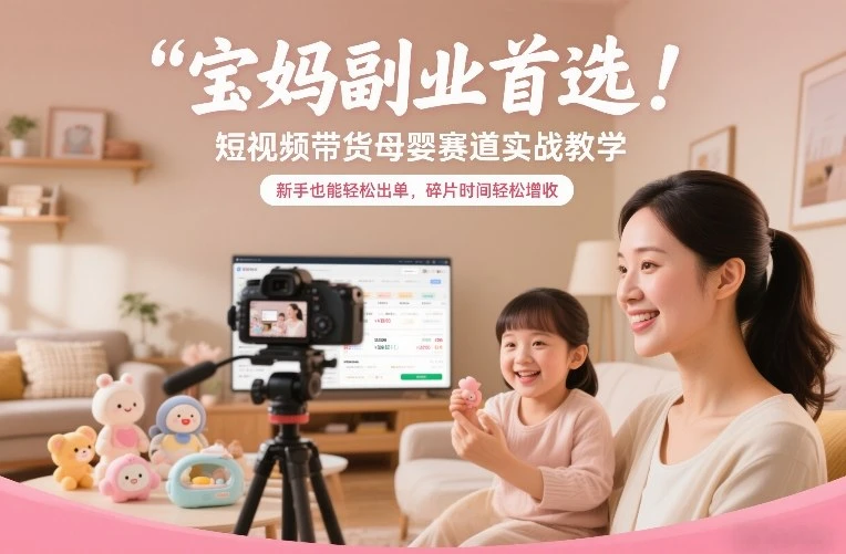 【精】宝妈副业首选！短视频带货母婴赛道实战教学，新手也能轻松出单，碎片时间轻松增收-知行客