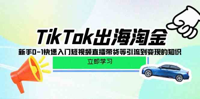 （10035期）TikTok-出海淘金，新手0-1快速入门短视频直播带货等引流到变现的知识-知行客