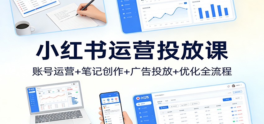 小红书运营投放课：账号运营+笔记创作+广告投放+优化全流程-知行客