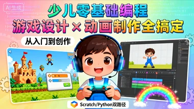 少儿零基础编程，设计制作游戏，动画全搞定-知行客