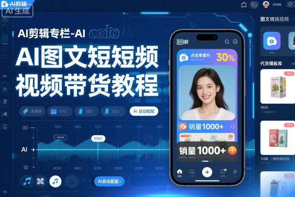 AI剪辑专栏-AI图文短视频带货教程-知行客