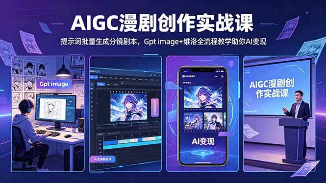 （18482期）AIGC漫剧创作实战课-更新5月16，提示词批量生成分镜剧本，Gpt image+维洛全流程教学助你AI变现-知行客