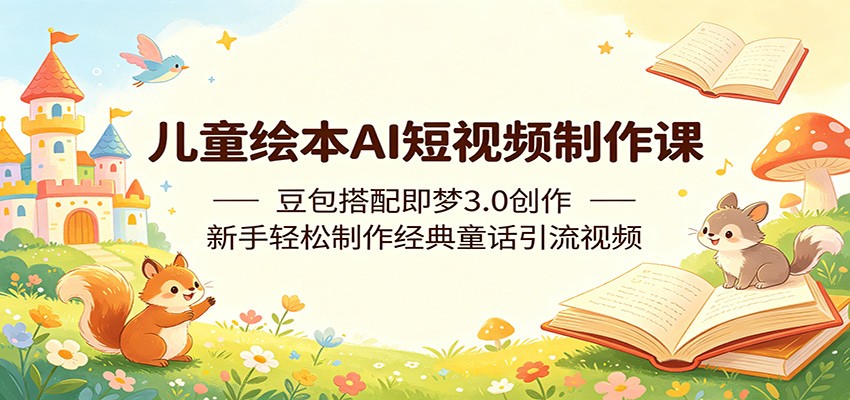 儿童绘本AI短视频制作课：豆包搭配即梦3.0创作，新手轻松制作经典童话引流视频-知行客