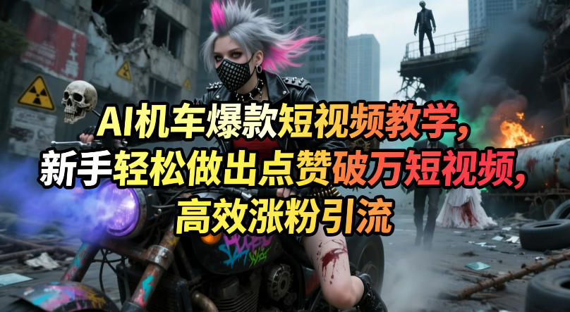 AI机车爆款短视频教学，新手轻松做出点赞破万短视频，高效涨粉引流-知行客