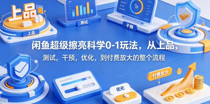 闲鱼超级擦亮科学0-1玩法，从上品，测试，干预，优化，到付费放大的整个流程-知行客