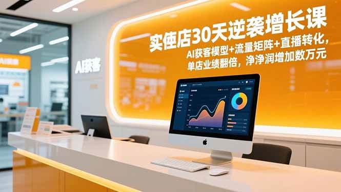 （16793期）实体店30天逆袭增长课，AI获客模型+流量矩阵+直播转化，单店业绩翻倍，净利润增加数万元-知行客