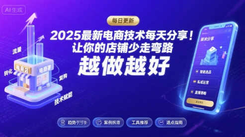 2025最新电商技术每天分享，让你的店铺少走弯路，越做越好(更新11月)-知行客