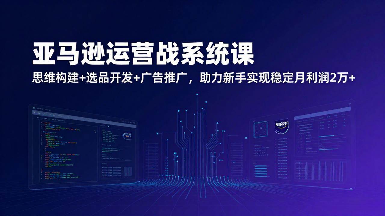 （17311期）亚马逊运营实战系统课，思维构建+选品开发+广告推广，助力新手实现稳定月利润2万+（更新）-知行客