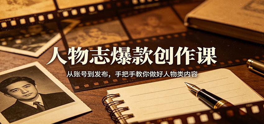 人物志爆款创作课：从账号到发布，手把手教你做好人物类内容-知行客